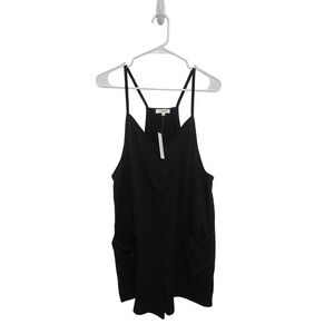 No Comment Black Romper Jumpsuit‎ Sleeveless Tank Top Women's Medium